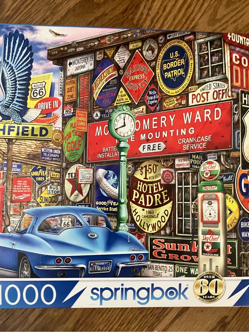Springbok Retro Roadside 1000-Piece Puzzle - Blue